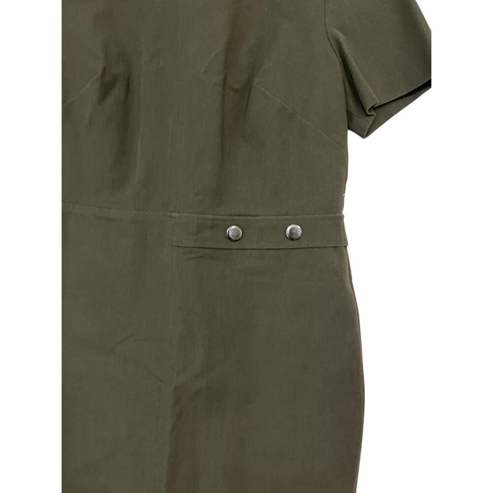 Banana Republic Short Sleeve Olive Green Sheath Dress Womens Size 12 - Picture 2 of 7